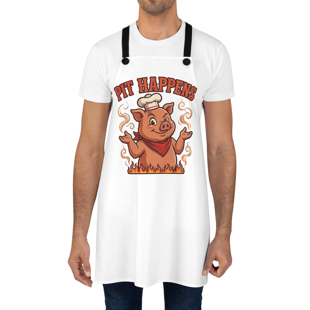 Pit Happens Apron -- Funny BBQ Pig Pitmaster Grilling Apron