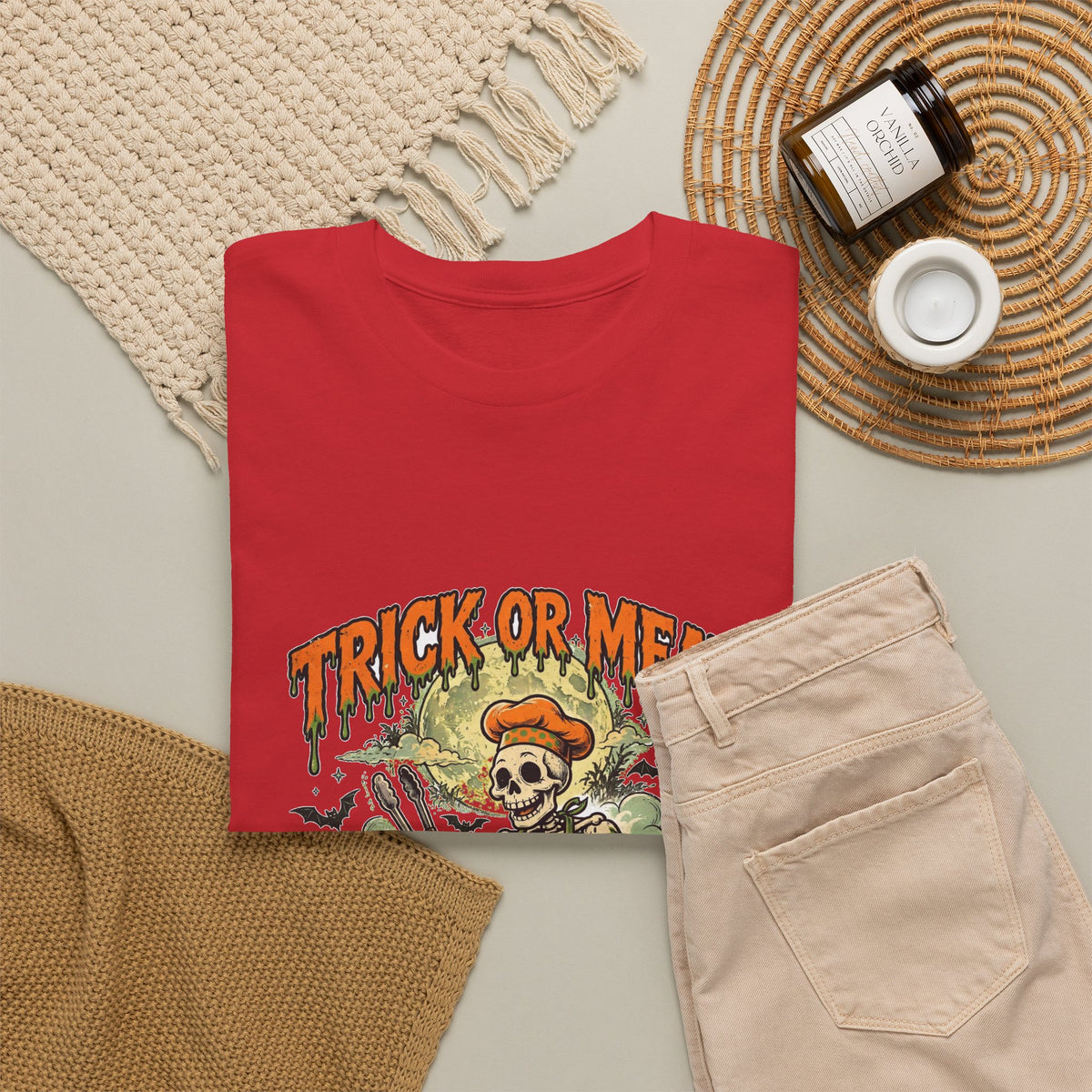 Trick or Meat Tee — Funny Halloween BBQ Skeleton T-Shirt