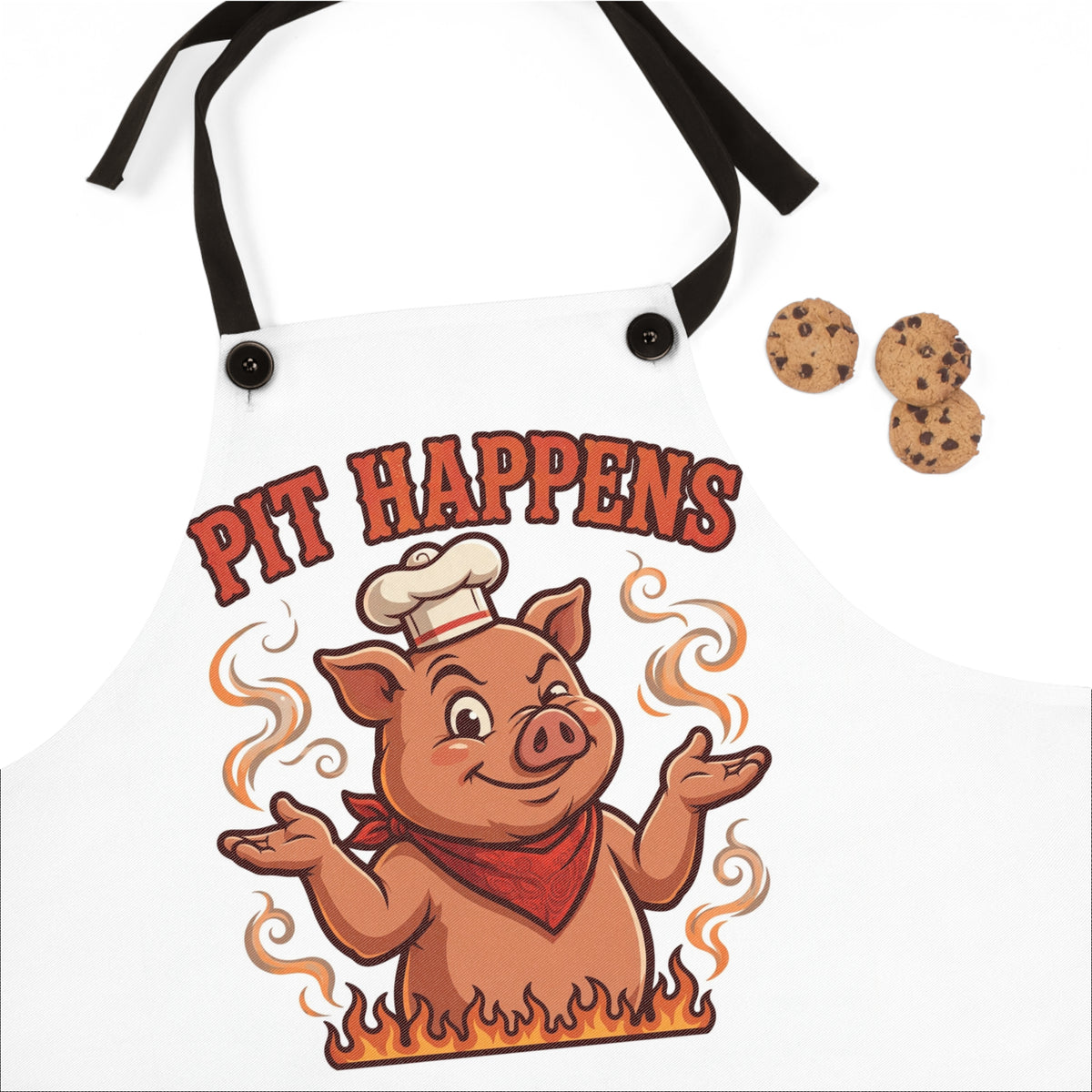 Pit Happens Apron -- Funny BBQ Pig Pitmaster Grilling Apron