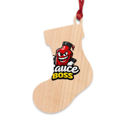 Sauce Boss Wooden Ornament — Funny BBQ Christmas Ornament