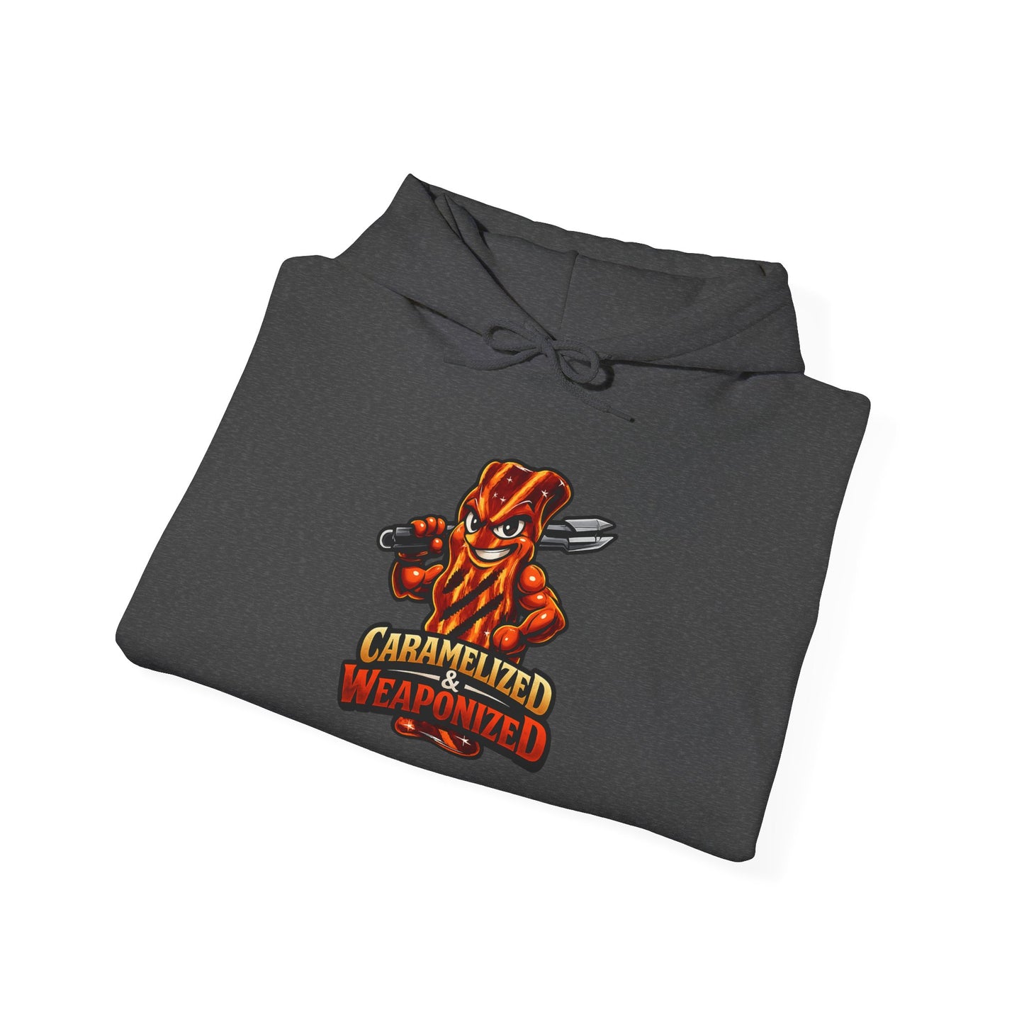 Caramelized & Weaponized Hoodie – Funny Candy Mascot Graphic Sweatshirt