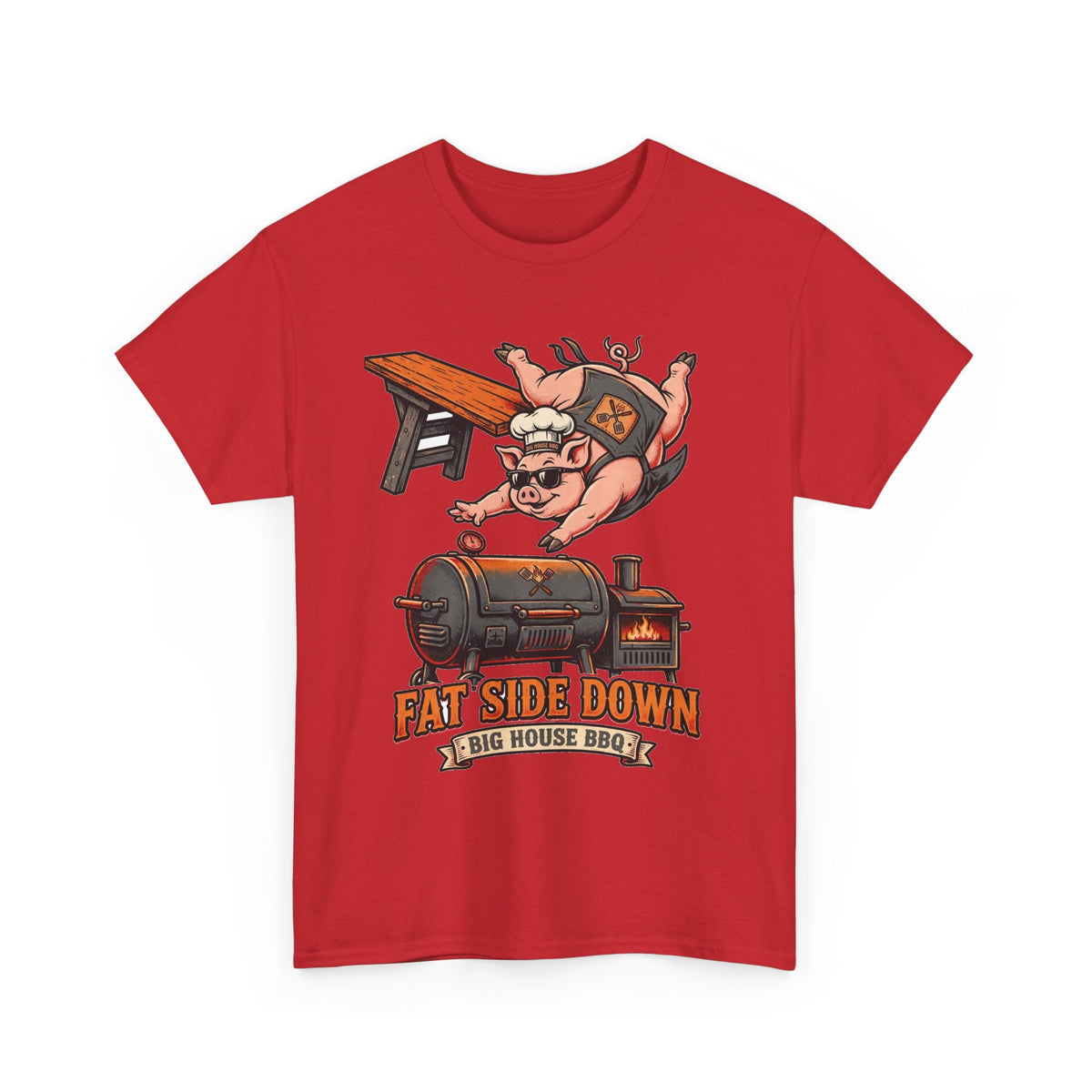 Fat Side Down Tee — Funny BBQ Pig Pitmaster Shirt