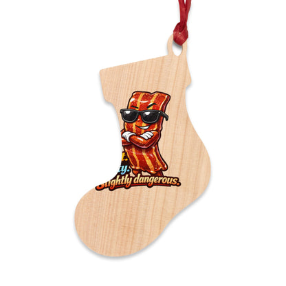 Sweet, Salty & Slightly Dangerous Wooden Ornament — Funny BBQ Christmas Ornament