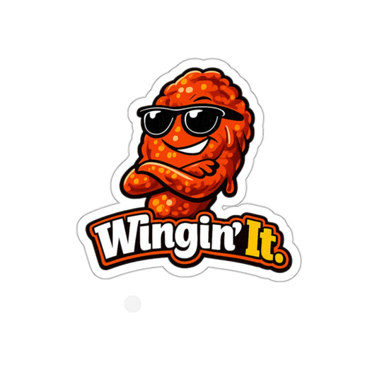 Wingin' It Die-Cut Sticker — Funny BBQ Sticker