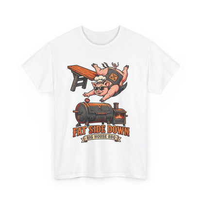 Fat Side Down Tee — Funny BBQ Pig Pitmaster Shirt