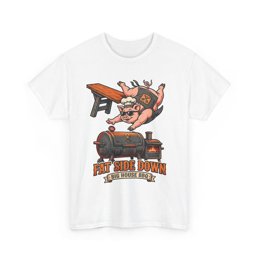 Fat Side Down Tee — Funny BBQ Pig Pitmaster Shirt