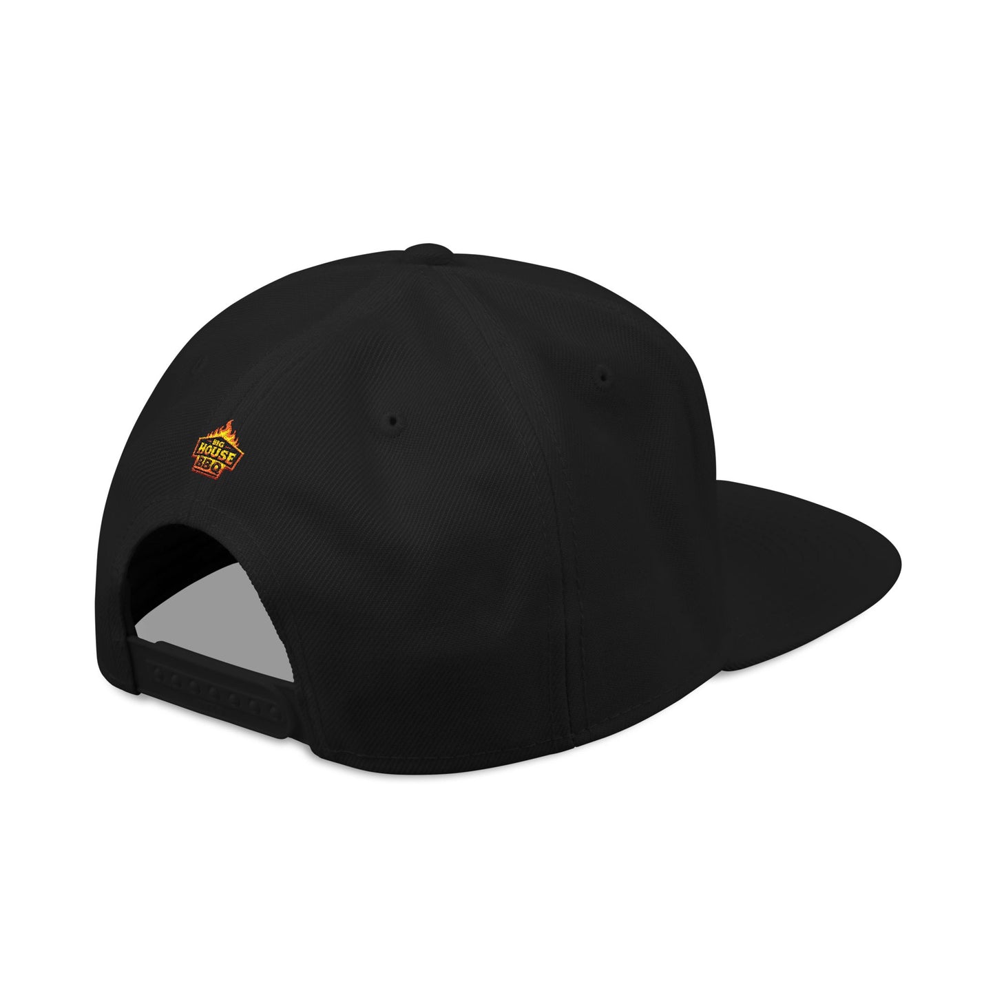 Embroidered Orange Mascot Snapback Hat — Retro Sports Logo Cap