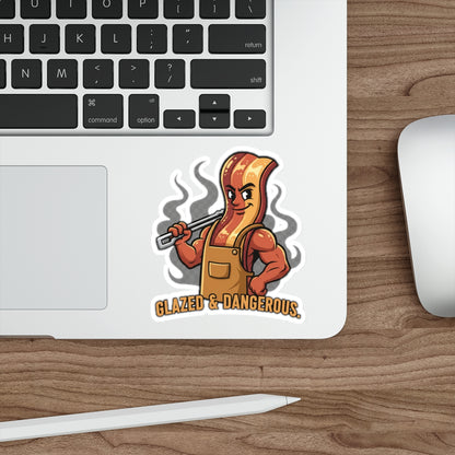 Glazed & Dangerous Die-Cut Sticker — Funny BBQ Sticker