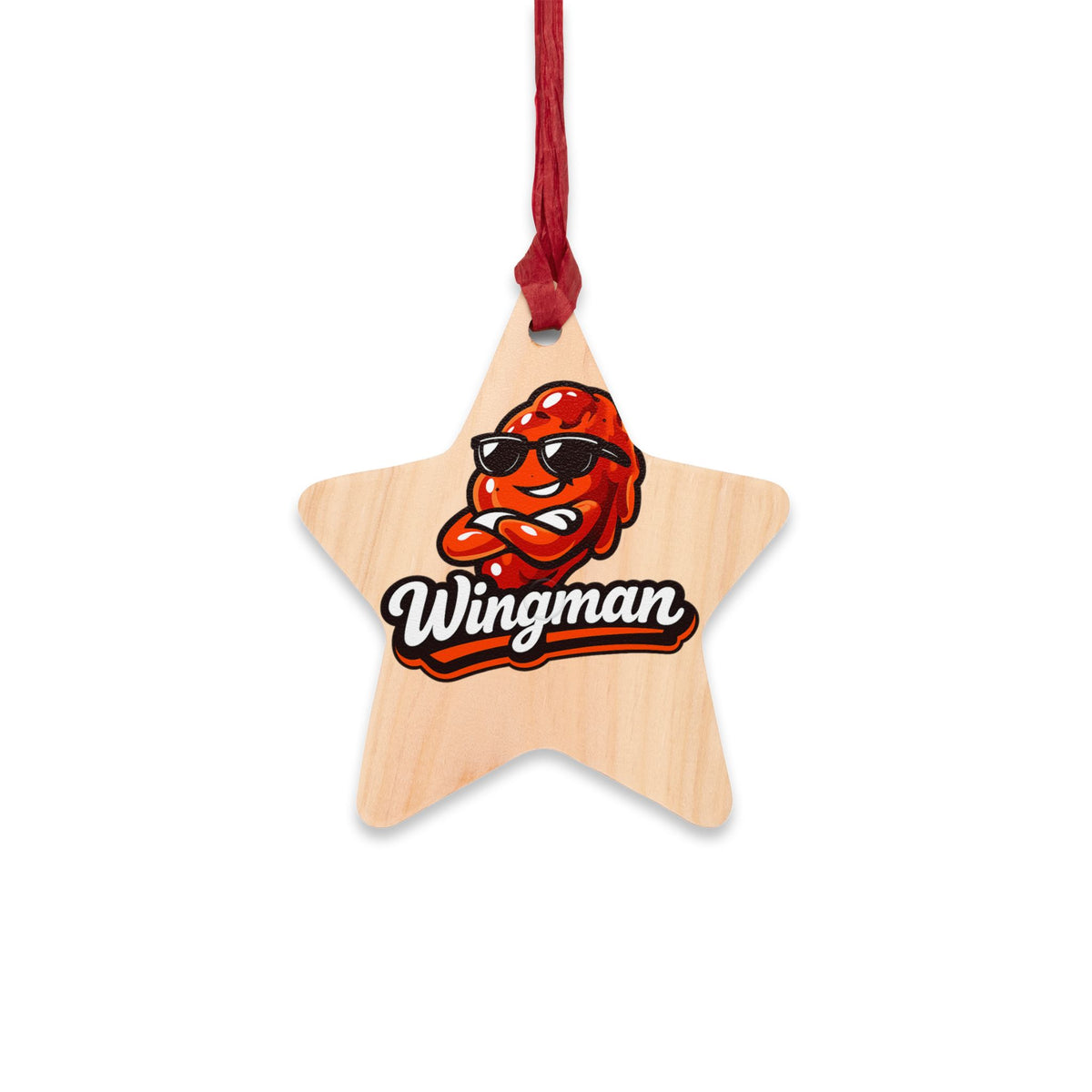 Wingman Wooden Ornament — Funny BBQ Christmas Ornament
