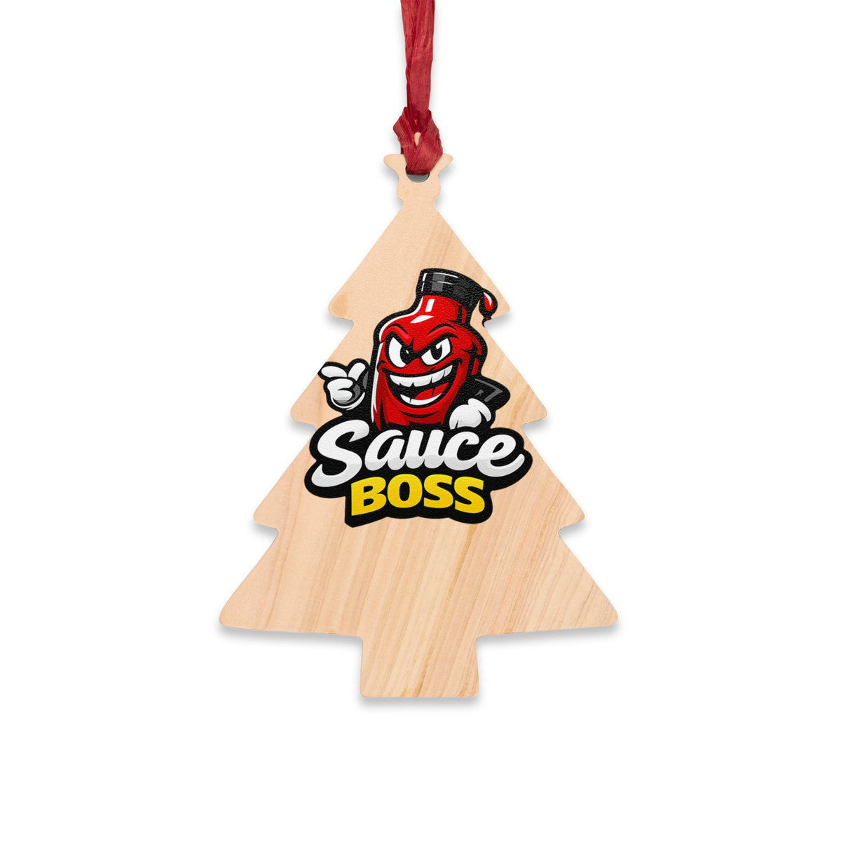Sauce Boss Wooden Ornament — Funny BBQ Christmas Ornament
