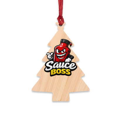 Sauce Boss Wooden Ornament — Funny BBQ Christmas Ornament
