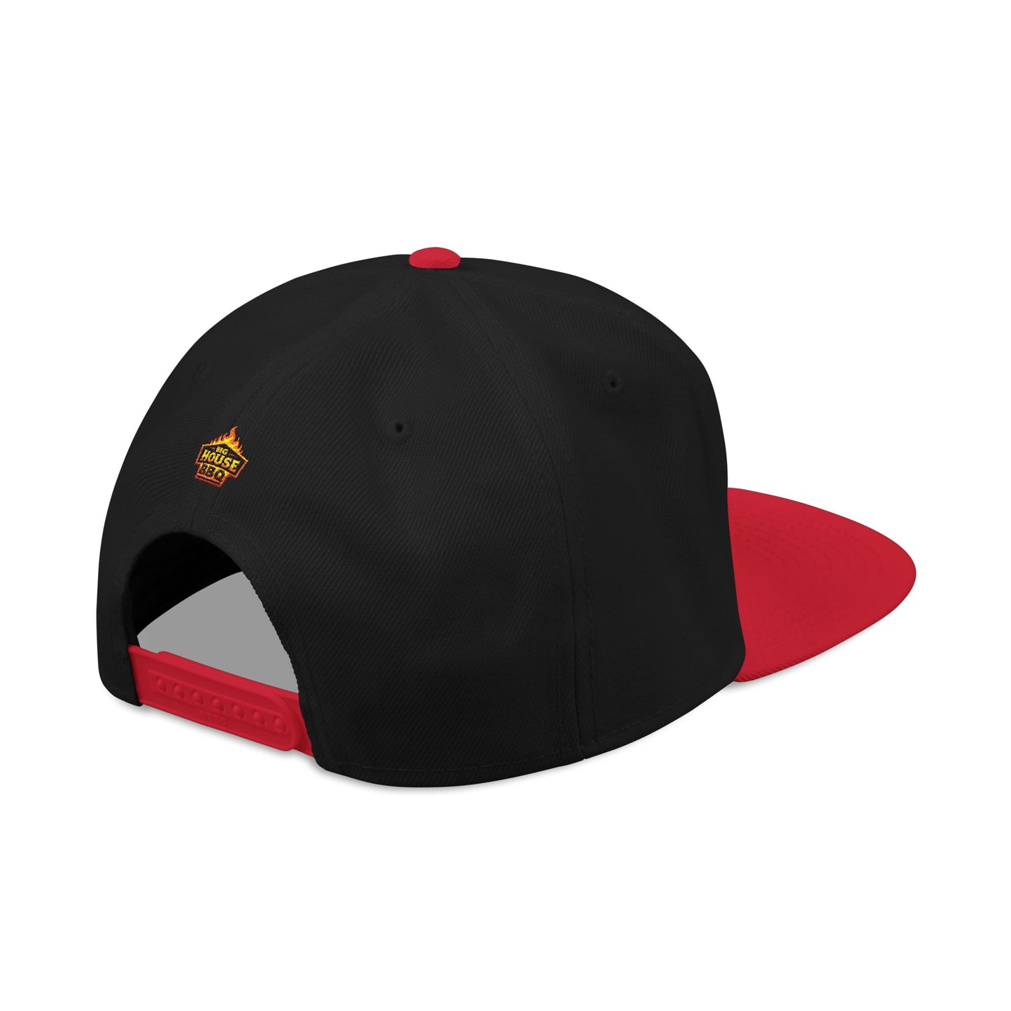 Embroidered Orange Mascot Snapback Hat — Retro Sports Logo Cap
