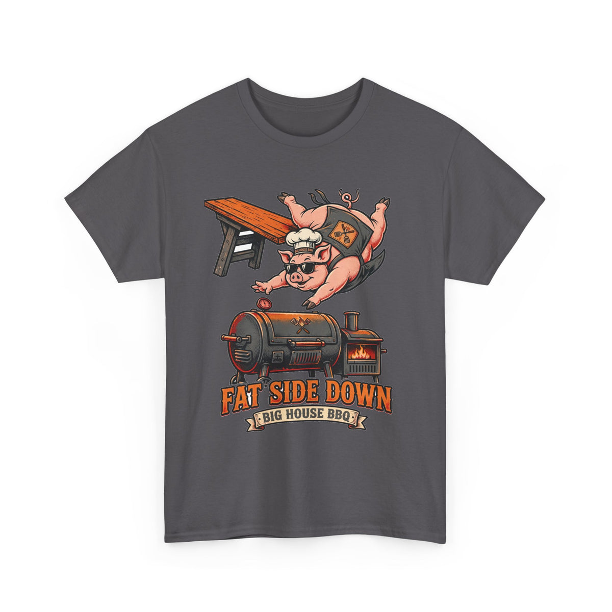 Fat Side Down Tee — Funny BBQ Pig Pitmaster Shirt