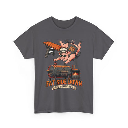 Fat Side Down Tee — Funny BBQ Pig Pitmaster Shirt
