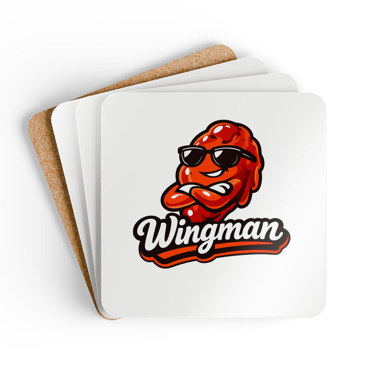 Wingman Coasters — Funny BBQ Cork Coaster Set of 4