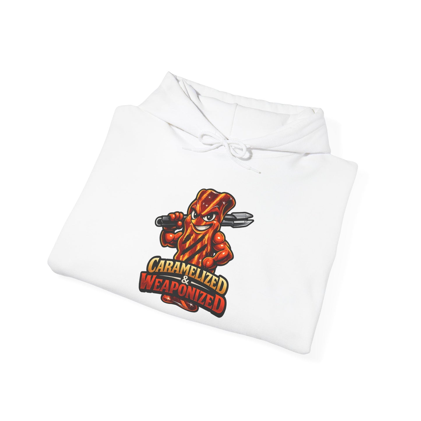 Caramelized & Weaponized Hoodie – Funny Candy Mascot Graphic Sweatshirt
