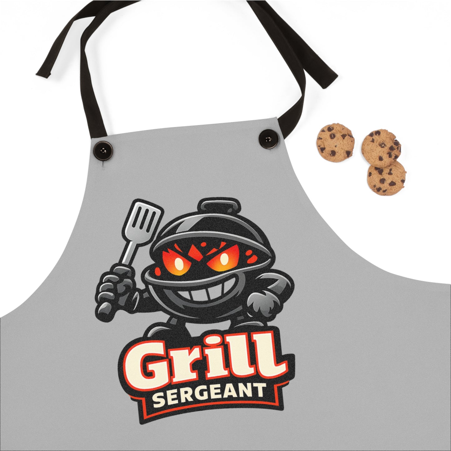 Grill Sergeant Apron — Funny BBQ Chef Apron with Grill Mascot