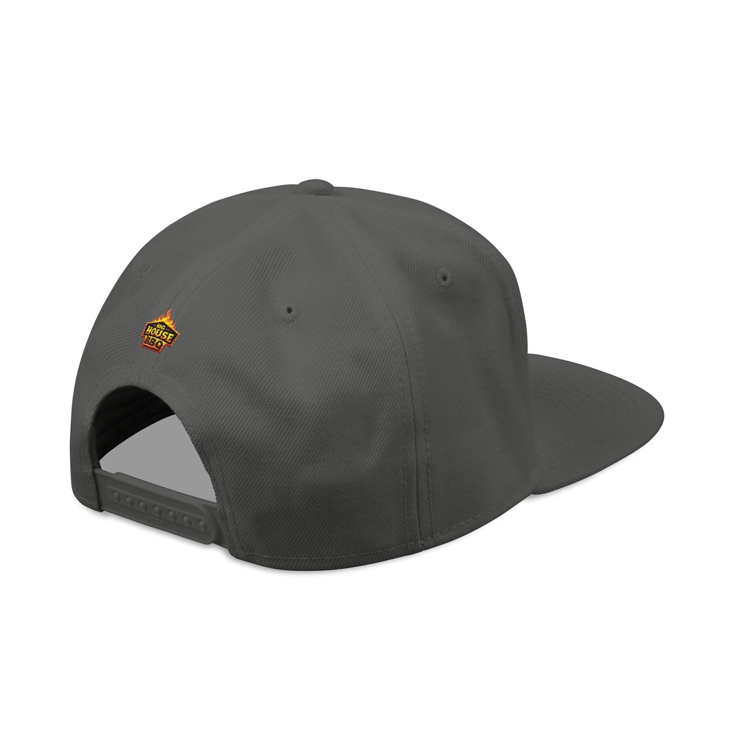 Embroidered Orange Mascot Snapback Hat — Retro Sports Logo Cap