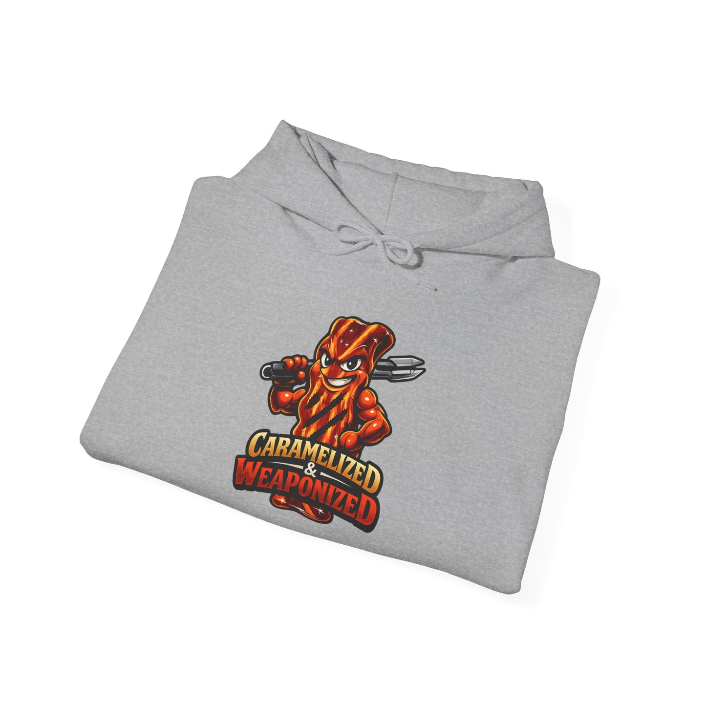Caramelized & Weaponized Hoodie – Funny Candy Mascot Graphic Sweatshirt