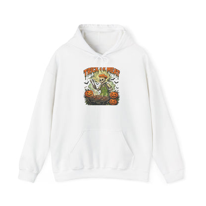 Trick or Meat Hoodie — Funny Halloween BBQ Skeleton Pullover
