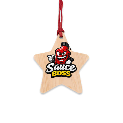 Sauce Boss Wooden Ornament — Funny BBQ Christmas Ornament