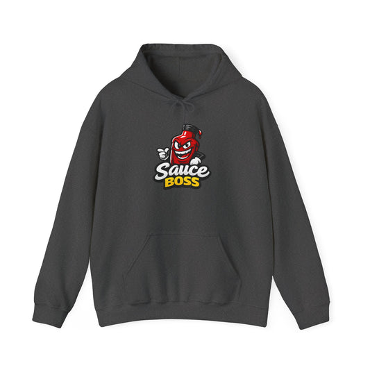 Sauce Boss Hoodie — Funny Hot Sauce Logo Pullover