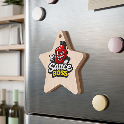 Sauce Boss Wooden Ornament — Funny BBQ Christmas Ornament