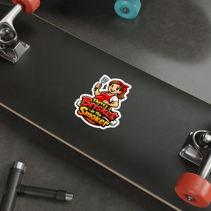There's a Brisket in the Smoker Die-Cut Sticker — Funny BBQ Sticker