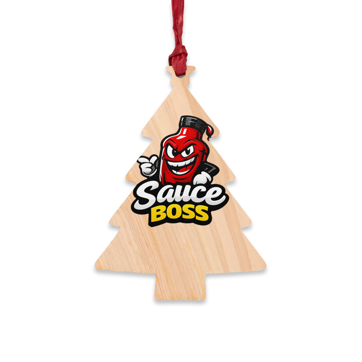 Sauce Boss Wooden Ornament — Funny BBQ Christmas Ornament