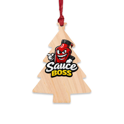Sauce Boss Wooden Ornament — Funny BBQ Christmas Ornament