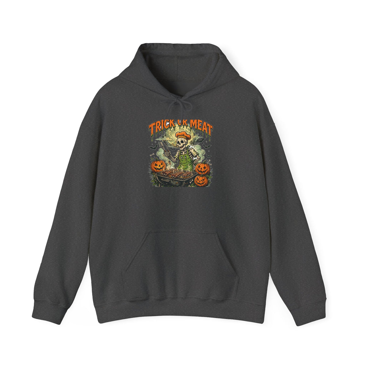 Trick or Meat Hoodie — Funny Halloween BBQ Skeleton Pullover