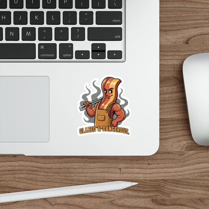 Glazed & Dangerous Die-Cut Sticker — Funny BBQ Sticker