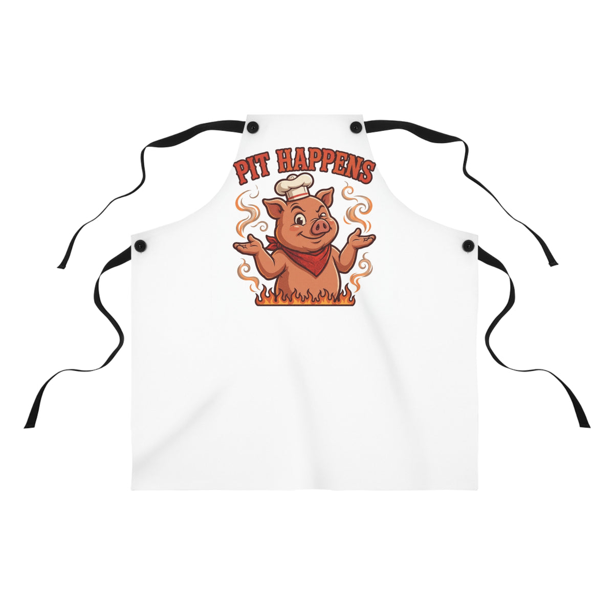Pit Happens Apron -- Funny BBQ Pig Pitmaster Grilling Apron