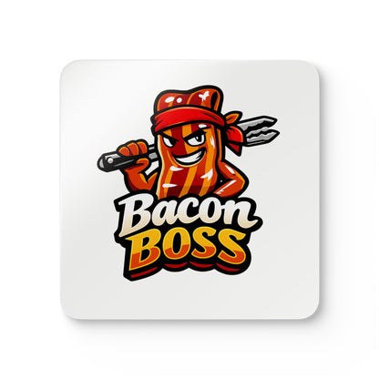 Bacon Boss Coasters — Funny BBQ Cork Coaster Set of 4