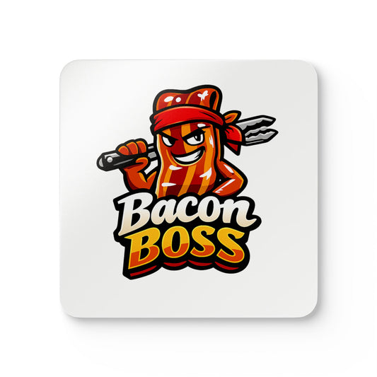 Bacon Boss Coasters — Funny BBQ Cork Coaster Set of 4