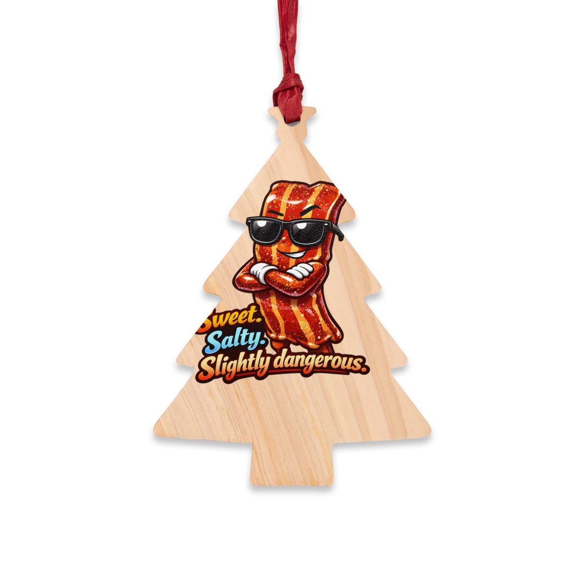 Sweet, Salty & Slightly Dangerous Wooden Ornament — Funny BBQ Christmas Ornament
