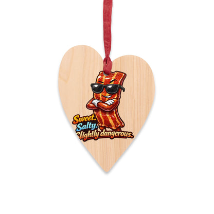 Sweet, Salty & Slightly Dangerous Wooden Ornament — Funny BBQ Christmas Ornament