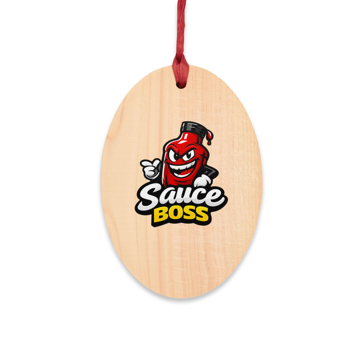 Sauce Boss Wooden Ornament — Funny BBQ Christmas Ornament