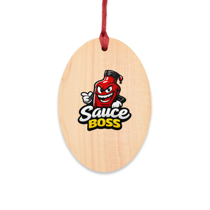 Sauce Boss Wooden Ornament — Funny BBQ Christmas Ornament
