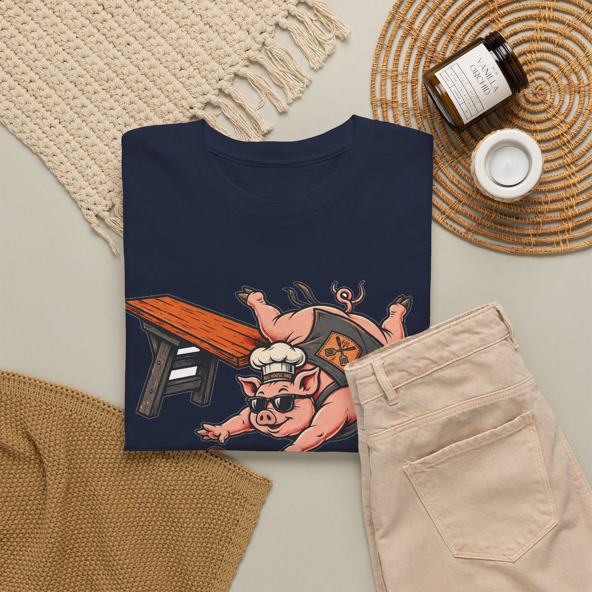Fat Side Down Tee — Funny BBQ Pig Pitmaster Shirt