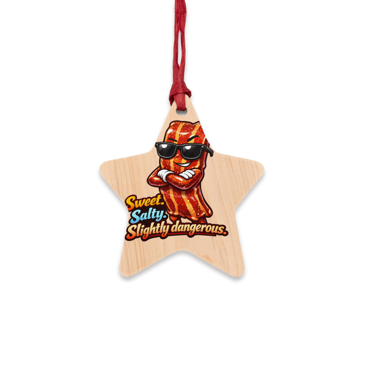 Sweet, Salty & Slightly Dangerous Wooden Ornament — Funny BBQ Christmas Ornament