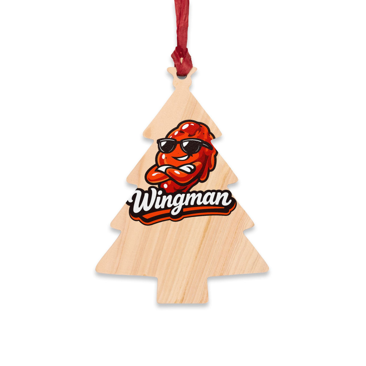 Wingman Wooden Ornament — Funny BBQ Christmas Ornament