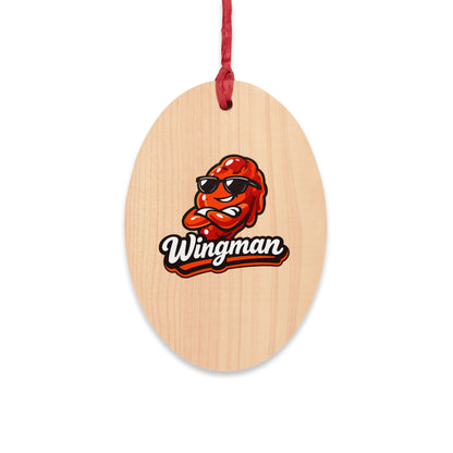 Wingman Wooden Ornament — Funny BBQ Christmas Ornament