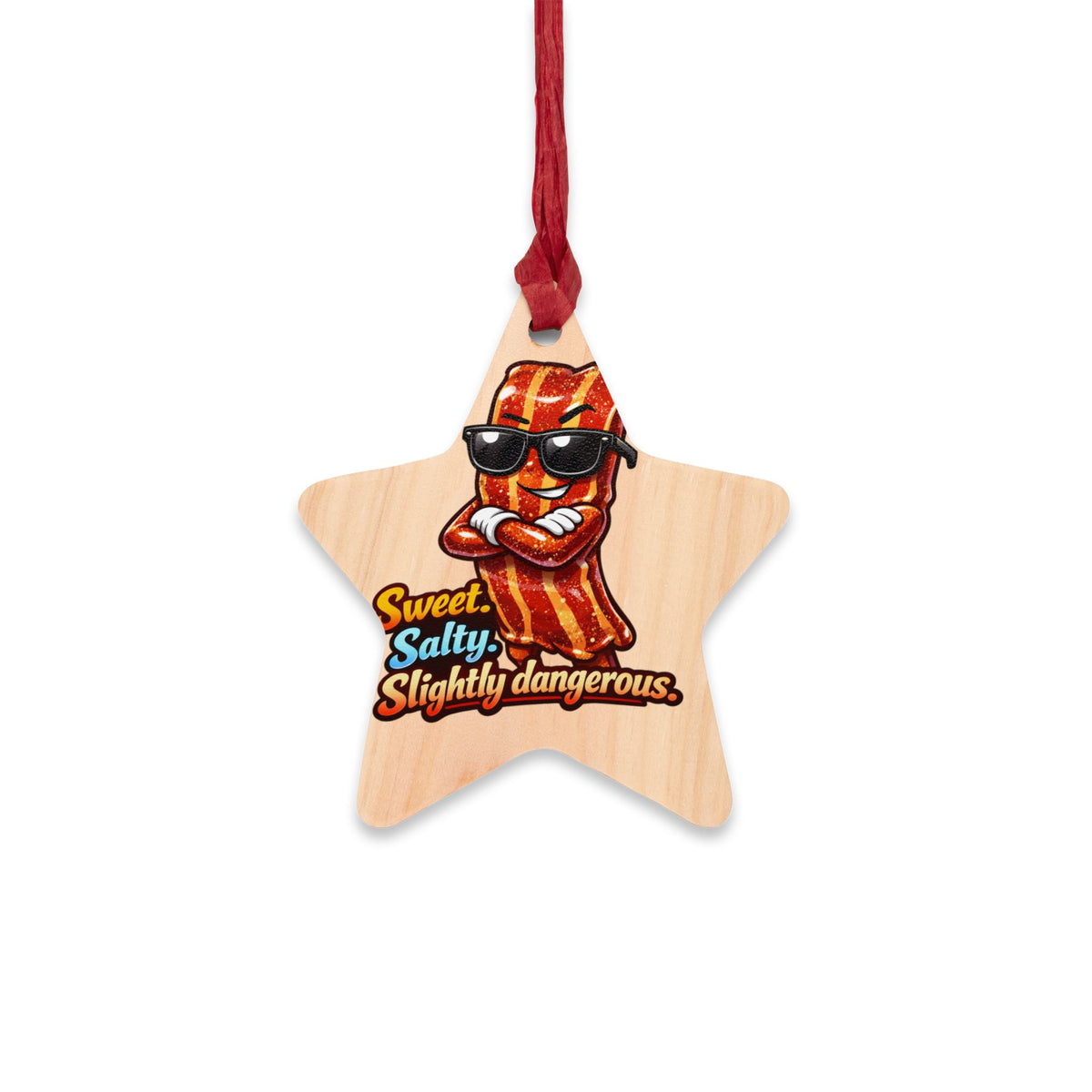 Sweet, Salty & Slightly Dangerous Wooden Ornament — Funny BBQ Christmas Ornament