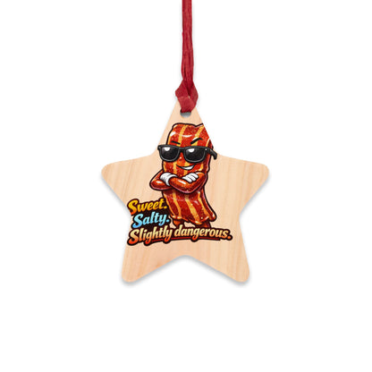 Sweet, Salty & Slightly Dangerous Wooden Ornament — Funny BBQ Christmas Ornament