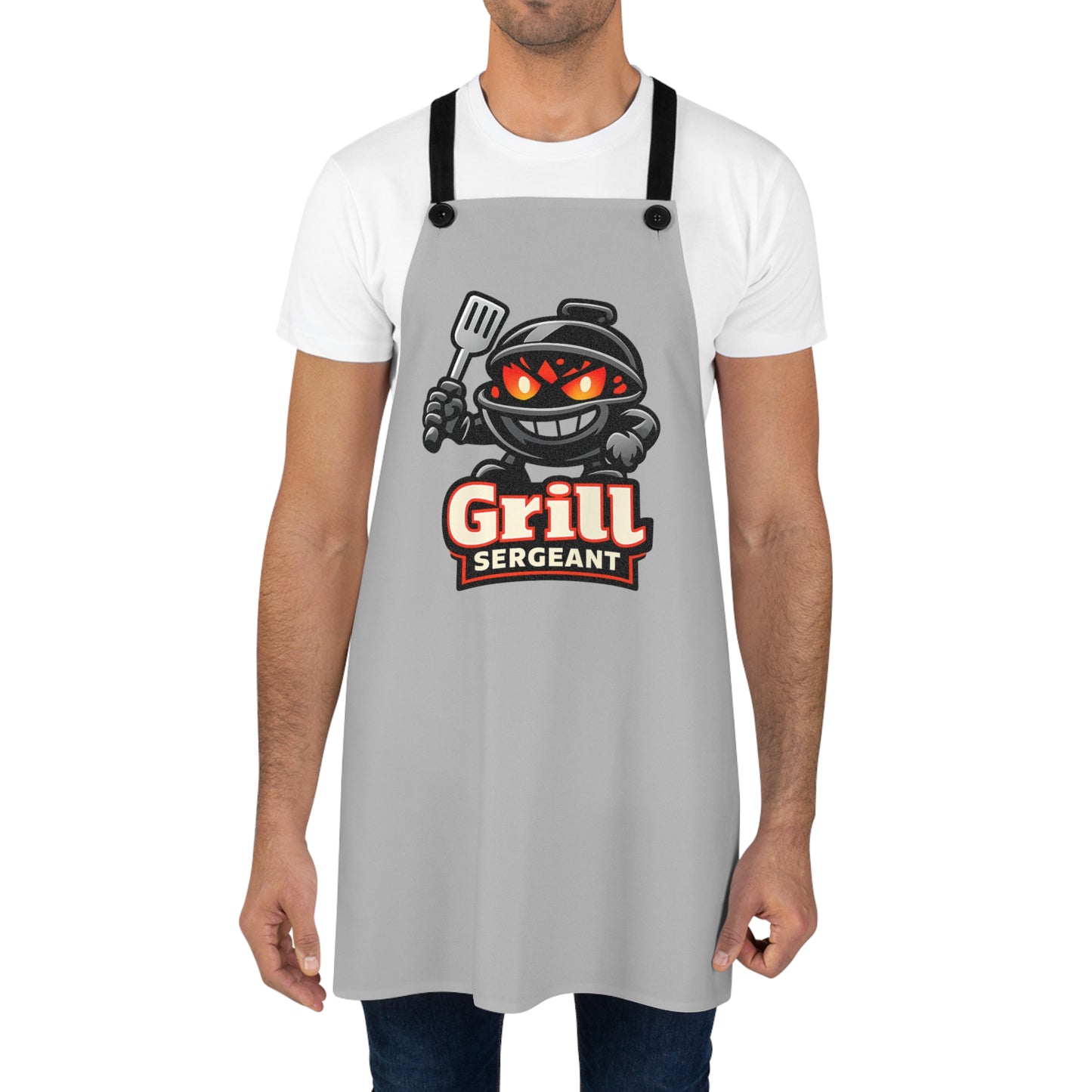 Grill Sergeant Apron — Funny BBQ Chef Apron with Grill Mascot