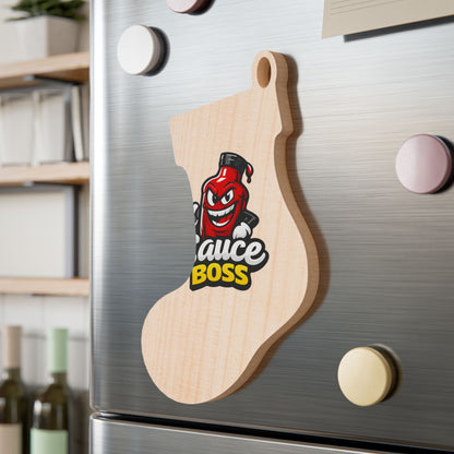 Sauce Boss Wooden Ornament — Funny BBQ Christmas Ornament