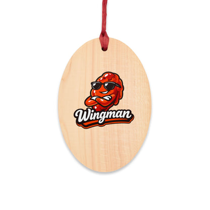 Wingman Wooden Ornament — Funny BBQ Christmas Ornament