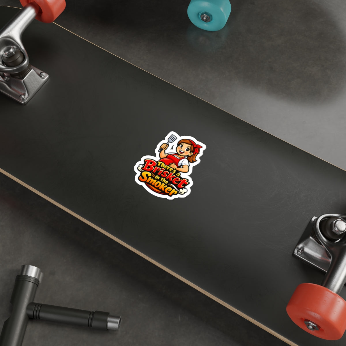 There's a Brisket in the Smoker Die-Cut Sticker — Funny BBQ Sticker