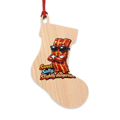 Sweet, Salty & Slightly Dangerous Wooden Ornament — Funny BBQ Christmas Ornament